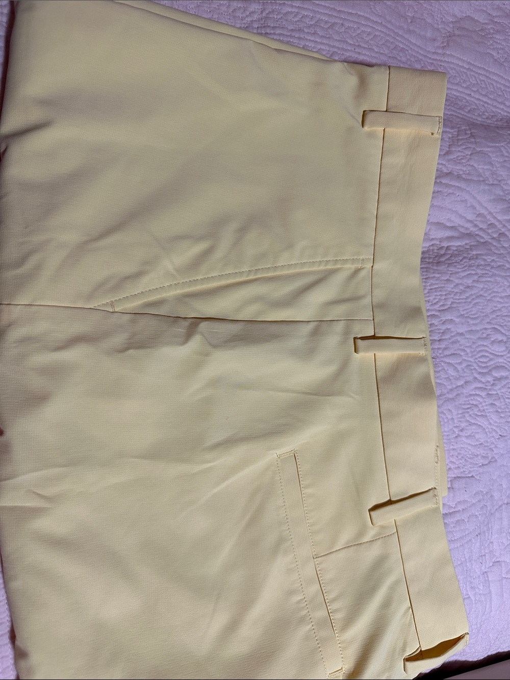 Greg Norman Collection Pale Yellow Men’s Flat Front Shorts